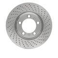 R1 99-21 Porsche 718 Boxster Right Front Drilled Black Brake Rotor