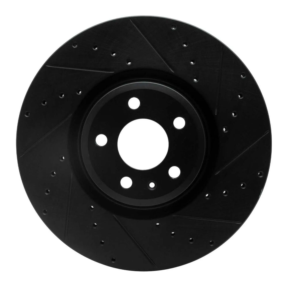 R1 18-22 Audi Q5 Hybrid Front Right Slotted Black Brake Rotor