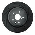 R1 15-22 Lexus RC F Right Rear Drilled & Slotted Black Brake Rotor