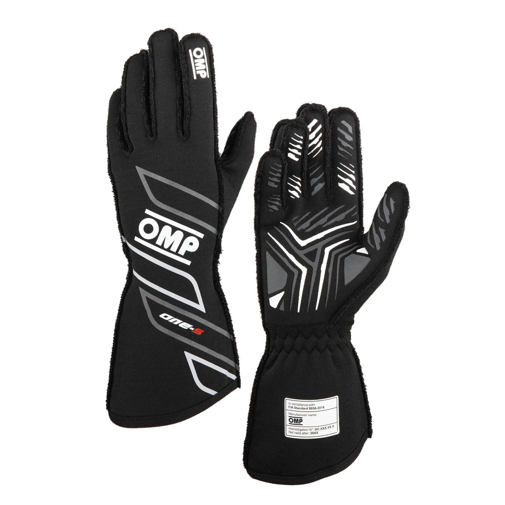 OMP One-S Gloves Black - Size M (Fia 8556-2018)