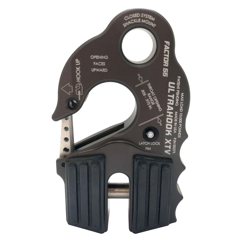 ~(2 lbs. 4X2X1)~ ULTRAHOOK XTV WINCH HOOK WITH SHACKLE MOUNT GRAY