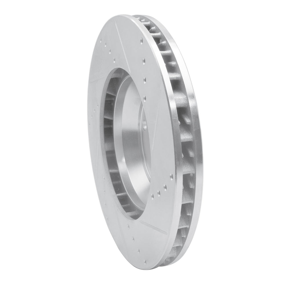 R1 03-15 Audi Q7 Right Front Drilled & Slotted Black Brake Rotor
