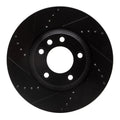 R1 03-15 Audi Q7 Right Front Drilled & Slotted Black Brake Rotor