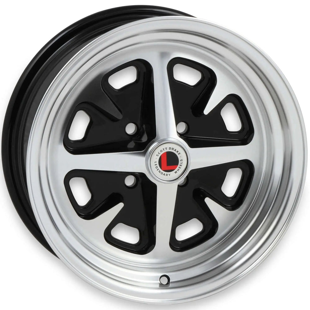 LEGENDARY WHEELS MAGNUM 400 15X6 4x108/4x4.25 +5MM OS GLOSS BLACK/MACHINED