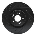 R1 18-20 Genesis G80 Front Left Drilled Black Brake Rotor