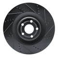 R1 21-25 Ford Mustang Mach-E Front Right Drilled & Slotted Black Brake Rotor