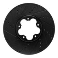 R1 2020-2025 Ford Transit-350/SRW Front Left Drilled & Slotted Black Brake Rotor