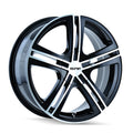 ~(29 lbs. 19X19X8)~ TR62 (3262) BLACK/MACHINED FACE/MACHINED LIP 17X7 4-100/4-114.3 40MM 67.1MM
