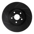 R1 11-20 Lexus Rc300 Left Front Drilled & Slotted Black Brake Rotor
