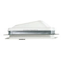 12V POWERED ROOF VENT WHITE DOME BIRCH WHITE SCREEN FRAME AUTO LIFT