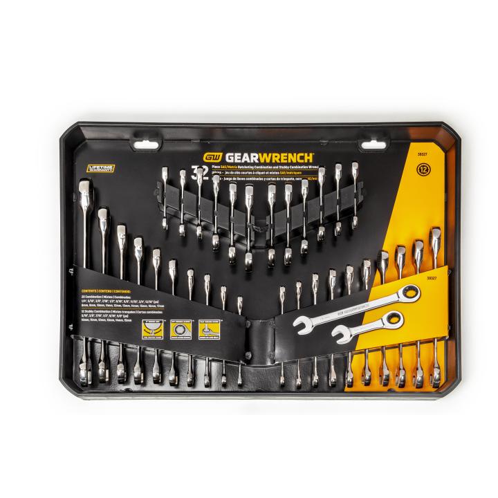 GEARWRENCH GW SET 20 FLATS/12 STUBBYS POLISHED POLYCARBONATE 32PCS SET
