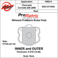 PAD,D1185A-30,AXLE SET,8
