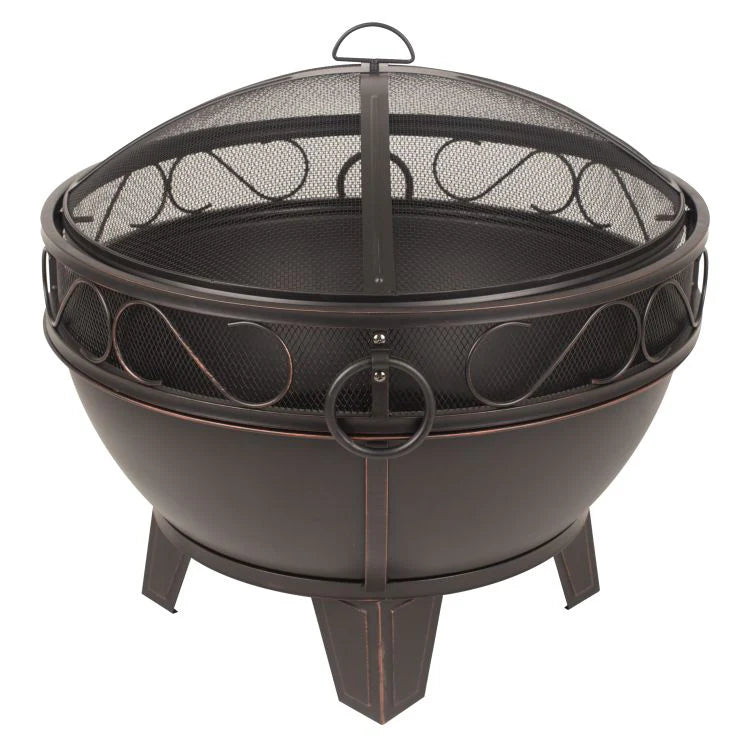 ATHENA DEEP BOWL FIRE PIT WITH COOKING GRID