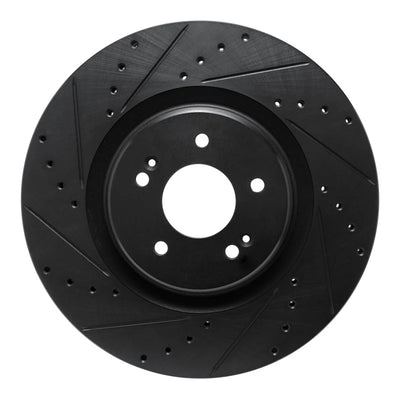 R1 21-26 Hyundai Sonata Front Left Drilled & Slotted Black Brake Rotor
