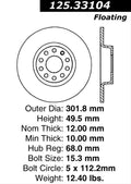 Centric Premium High Carbon Brake Rotor