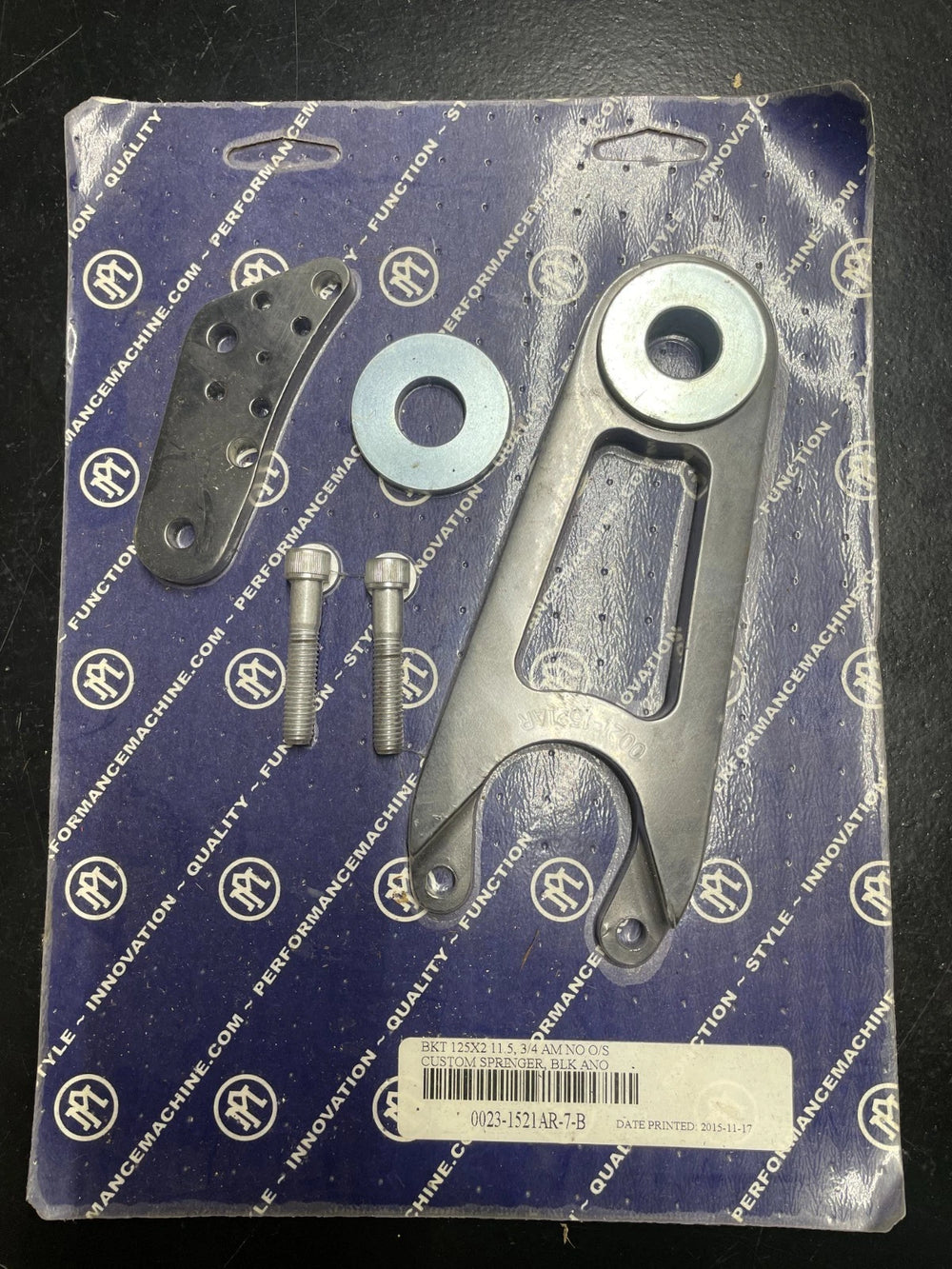 Performance Machine Bracket 125x2 11.5 3/4 Am No O/S - Black Ano