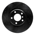 R1 12-20 BMW M240I Coupe & Convertible Rear Left Drilled & Slotted Black Brake Rotor