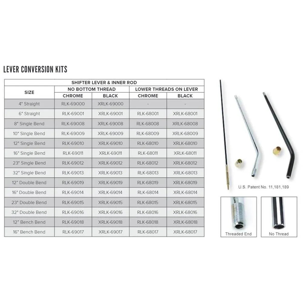 BLK 32IN DBL BEND REPLACEMENT LEVER KIT COMPRESSION STYLE