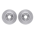 R1 06-20 Lexus ES350 Front Drilled & Slotted Silver Brake Rotor Set