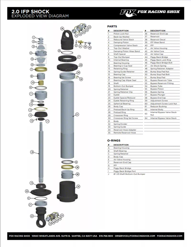 FOX SHOCKS Shaft: (T) [1.000 OD X 22.530 TLG 1.800 SHLG] 17-4 Chrome - 229-11-003-A