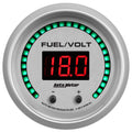 Autometer 52.4mm Silver Switchable 0-100 Fuel Level/8-18V Voltmeter Ultra-Lite Elite Digital Gauge