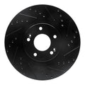 R1 15-21 Kia Sedona Front Right Drilled & Slotted Black Brake Rotor