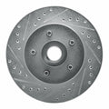 R1 87-90 Dodge Dakota RWD Front Left Drilled & Slotted Black Brake Rotor