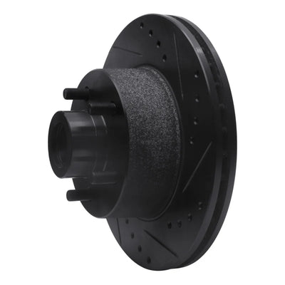 R1 73-89 Chrysler CORDOBA Front Right Drilled & Slotted Black Brake Rotor