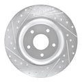 R1 05-13 Chevrolet Corvette Front Left Drilled & Slotted Silver Brake Rotor