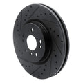 R1 06-12 Mercedes-Benz ML350 Front Left Drilled & Slotted Black Brake Rotor