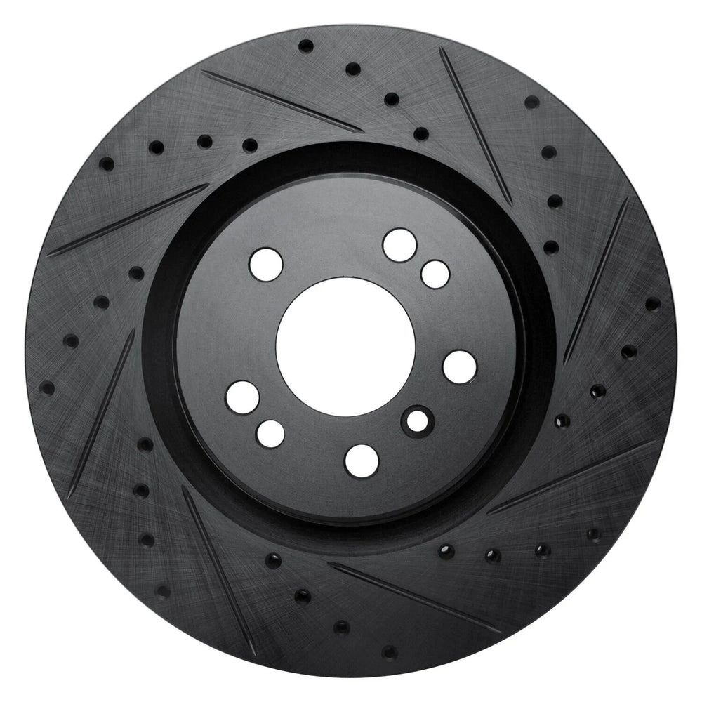 R1 06-12 Mercedes-Benz ML500 (USA/Canada) Front Right Drilled & Slotted Black Brake Rotor