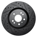 R1 06-12 Mercedes-Benz ML500 (USA/Canada) Front Right Drilled & Slotted Black Brake Rotor