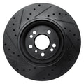 R1 06-12 Mercedes-Benz ML500 (USA/Canada) Front Right Drilled & Slotted Black Brake Rotor