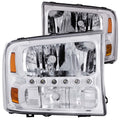 ANZO 2005-2010 Chrysler 300 Crystal Headlight Chrome Amber