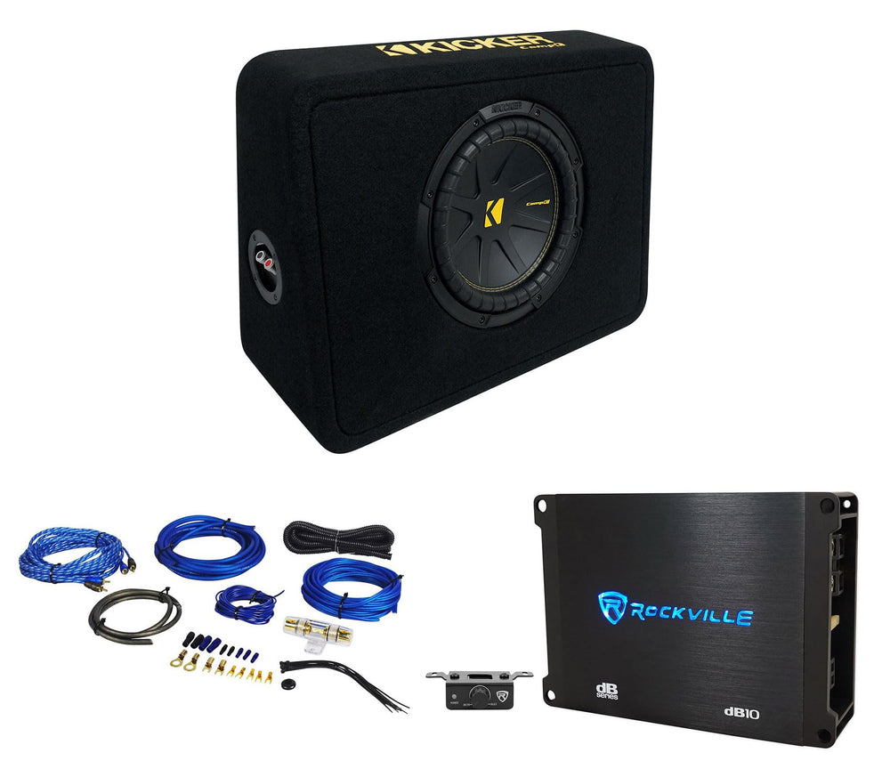 CompC 10-inch (25cm) Sub in Thin Profile Enclosure 4-Ohm RoHS Compliant