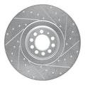 R1 Concepts Brake Rotor Drilled and Slotted Silver Fits Audi TT