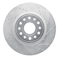 R1 Concepts Brake Rotor Drilled and Slotted Silver Fits Ram 1500