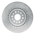 R1 Concepts Brake Rotor Drilled and Slotted Silver Fits Ram 1500