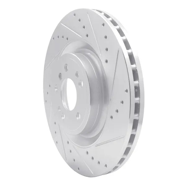 R1 13-19 Mercedes-Benz GL350 Front Right Slotted Black Brake Rotor