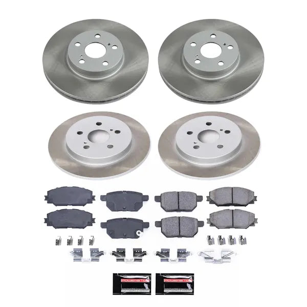 Power Stop 09-10 Pontiac Vibe Front and Rear Semi-Coated Rotor Kit
