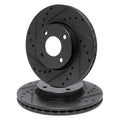 R1 Concepts Brake Rotor- Slotted - Silver Fits Ford Escort
