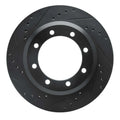 R1 05-12 Ford F-350 Super Duty 2WD Rear Left Drilled Black Brake Rotor