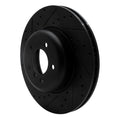 R1 04-10 BMW 550I Front Left Drilled & Slotted Black Brake Rotor