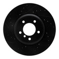 R1 04-10 BMW 550I Front Left Drilled & Slotted Black Brake Rotor