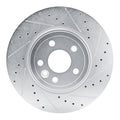 R1 Concepts Brake Rotor Drilled and Slotted Silver Fits Jaguar F-Pace