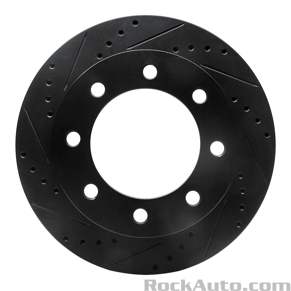R1 92-99 Ford F-250 4WD (Super Duty) Front Left Drilled Black Brake Rotor