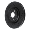 R1 17-25 Audi Q8 e-Tron Rear Right Drilled & Slotted Black Brake Rotor