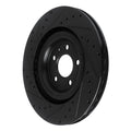 R1 17-25 Audi Q8 e-Tron Rear Right Drilled & Slotted Black Brake Rotor