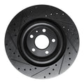 R1 17-25 Audi Q8 e-Tron Rear Right Drilled & Slotted Black Brake Rotor