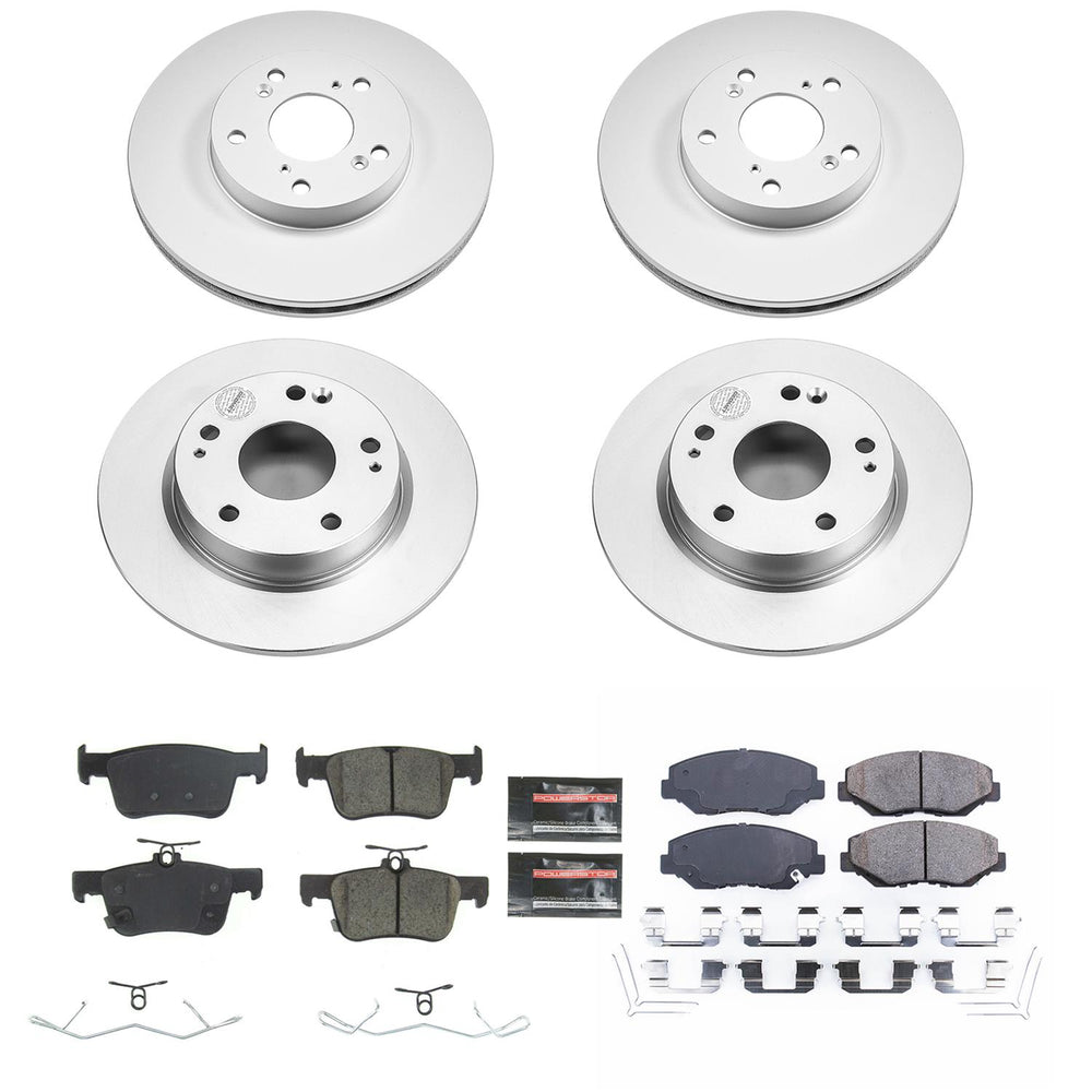 Power Stop 2020 Honda Civic Front & Rear Z17 Evolution Geomet Coated Brake Kit
